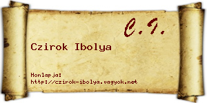 Czirok Ibolya névjegykártya